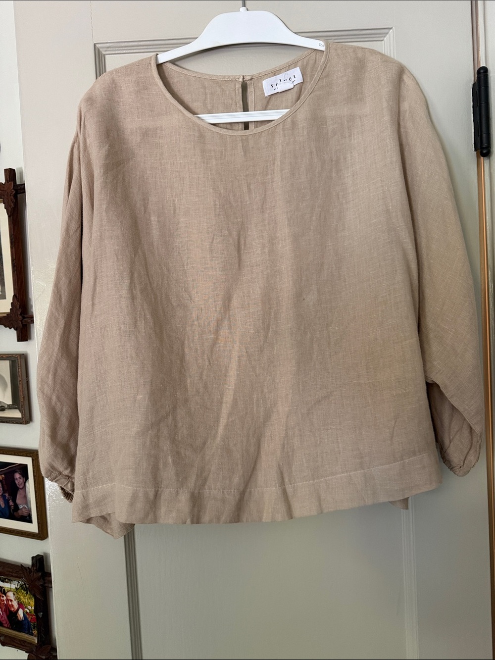 Velvet by Graham & Spencer Linen Round-Neck Tunic  Top Blouse Shirt